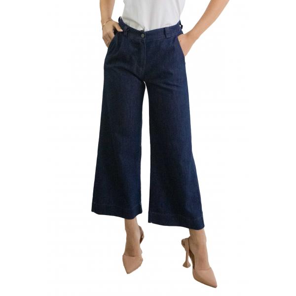 Jeans cropped con bottone "Mya"